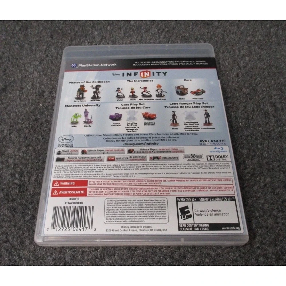 Disney Infinity‎ Sony PlayStation 3 PS3 Game Disc Manual and Case 2013 Disney